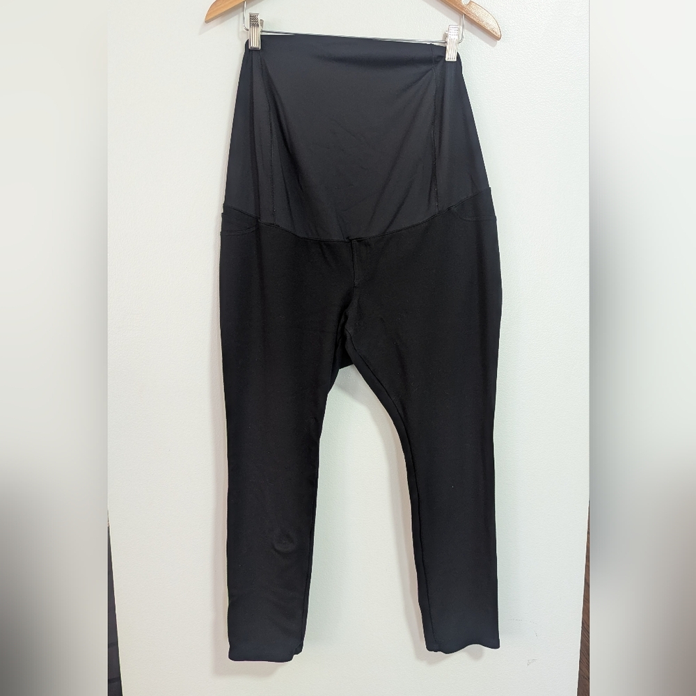 Isabel Maternity Black Full Panel Skinny Pull On Legging Pant‎ XXL